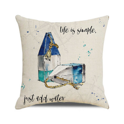 Ukrasne jastučnice Nautička jedrilica Sidro Jastučnica Kućni dekor Kormilo Pamučne lanene jastučnice Ukrasne za kauč na razvlačenje