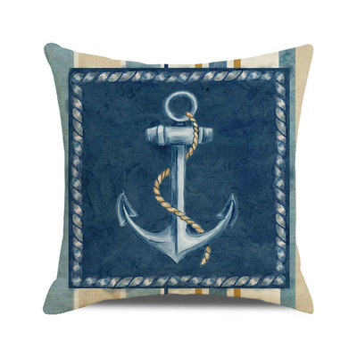 Ukrasne jastučnice Nautička jedrilica Sidro Jastučnica Kućni dekor Kormilo Pamučne lanene jastučnice Ukrasne za kauč na razvlačenje