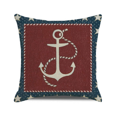 Ukrasne jastučnice Nautička jedrilica Sidro Jastučnica Kućni dekor Kormilo Pamučne lanene jastučnice Ukrasne za kauč na razvlačenje