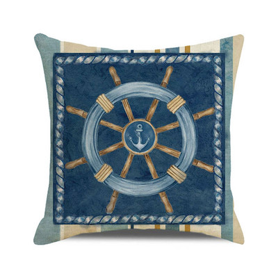 Ukrasne jastučnice Nautička jedrilica Sidro Jastučnica Kućni dekor Kormilo Pamučne lanene jastučnice Ukrasne za kauč na razvlačenje