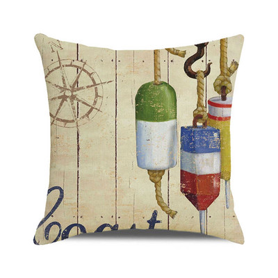 Ukrasne jastučnice Nautička jedrilica Sidro Jastučnica Kućni dekor Kormilo Pamučne lanene jastučnice Ukrasne za kauč na razvlačenje