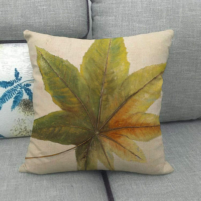 Green Leaves akvarell trópusi növény vászon párnahuzat Hawaii nyári levéldobó párnahuzat párnákhoz Boho lakberendezés 45x45