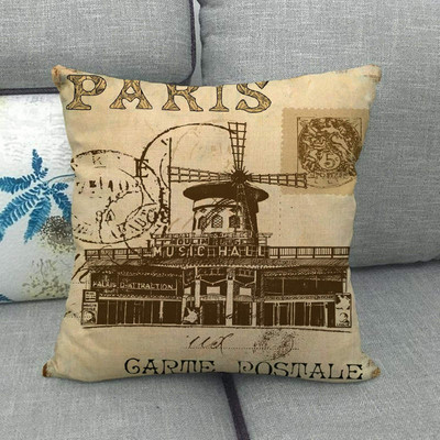 Vintage Paris Tower vászon párnahuzat Romantic Love Paris párnahuzatok párnákhoz dupla ágy párna lakberendezési 45x45 kanapé huzat
