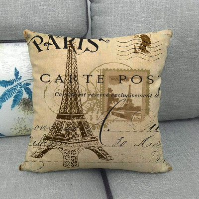 Vintage Paris Tower vászon párnahuzat Romantic Love Paris párnahuzatok párnákhoz dupla ágy párna lakberendezési 45x45 kanapé huzat