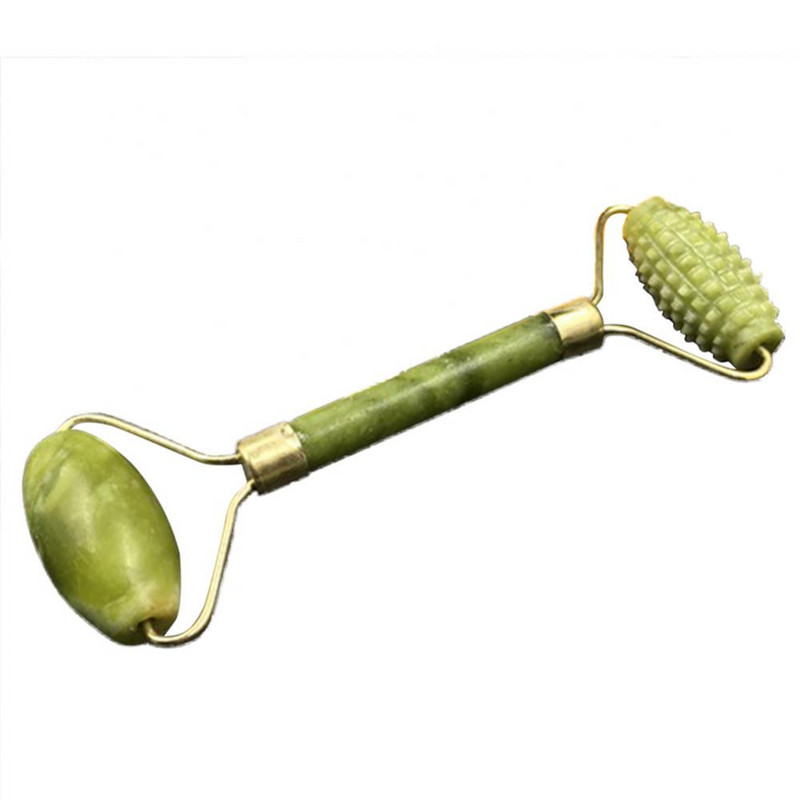Echo-beauty Professzionális kétfejű Faux Jade görgős nyakú arc szépségmasszázs karcsúsító eszköz a személyes bőrápoláshoz