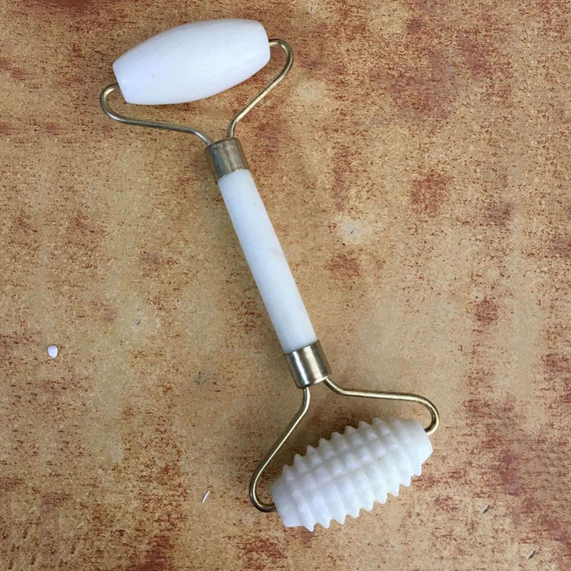 Echo-beauty Professzionális kétfejű Faux Jade görgős nyakú arc szépségmasszázs karcsúsító eszköz a személyes bőrápoláshoz