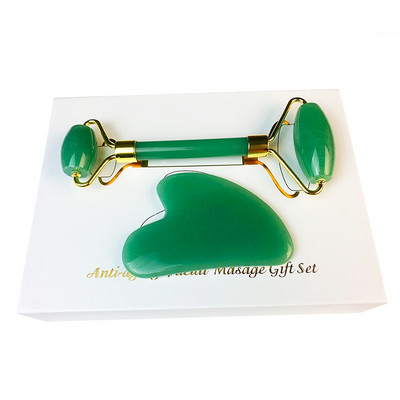 Természetes jade masszázsgörgős gouache kaparó arcbőrápoló készletek Szépségápolási termékek Arcmasszírozó Jade Roller Relax Women