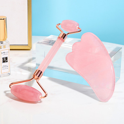 Természetes jade masszázsgörgős gouache kaparó arcbőrápoló készletek Szépségápolási termékek Arcmasszírozó Jade Roller Relax Women