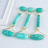 természetes türkiz Jade Roller Face Massager Lift Slimmer Formáló jade kő Arcszépség Jade Masszírozó görgős szépségápolás bőr t