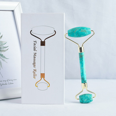természetes türkiz Jade Roller Face Massager Lift Slimmer Formáló jade kő Arcszépség Jade Masszírozó görgős szépségápolás bőr t