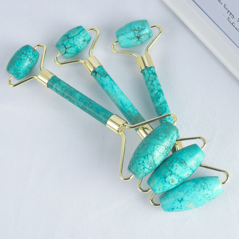 természetes türkiz Jade Roller Face Massager Lift Slimmer Formáló jade kő Arcszépség Jade Masszírozó görgős szépségápolás bőr t
