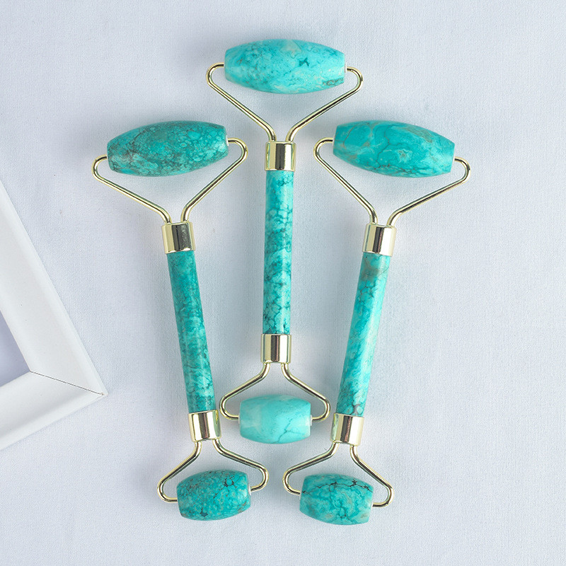 természetes türkiz Jade Roller Face Massager Lift Slimmer Formáló jade kő Arcszépség Jade Masszírozó görgős szépségápolás bőr t