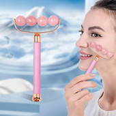 Roler od žada za lice Perle od ružičastog kvarca Roler za lice Masažer Valjak za tretman očiju protiv bora Ljepota Roler za lice