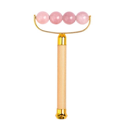 Roler od žada za lice Perle od ružičastog kvarca Roler za lice Masažer Valjak za tretman očiju protiv bora Ljepota Roler za lice