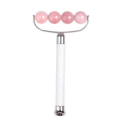 Roler od žada za lice Perle od ružičastog kvarca Roler za lice Masažer Valjak za tretman očiju protiv bora Ljepota Roler za lice