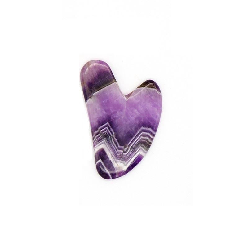 LIZY Amethyst Jade Roller masszírozó kaparó készlet Face Lifting lila természetes kő arcbőr ápoló eszköz Beauty masszázshenger