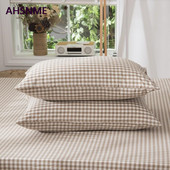 AHSNME Coffee Grid 100% pamut párnahuzat speciális ráncos kézműves Super Soft Summer Fall Simple Sleep párnahuzat 50x75cm