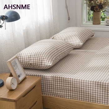 AHSNME Coffee Grid 100% Cotton Μαξιλαροθήκη Special Wrinkle Craft Super Soft Summer Fall Fall Simple Sleep μαξιλαροθήκη 50x75cm