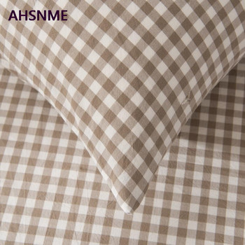 AHSNME Coffee Grid 100% Cotton Μαξιλαροθήκη Special Wrinkle Craft Super Soft Summer Fall Fall Simple Sleep μαξιλαροθήκη 50x75cm