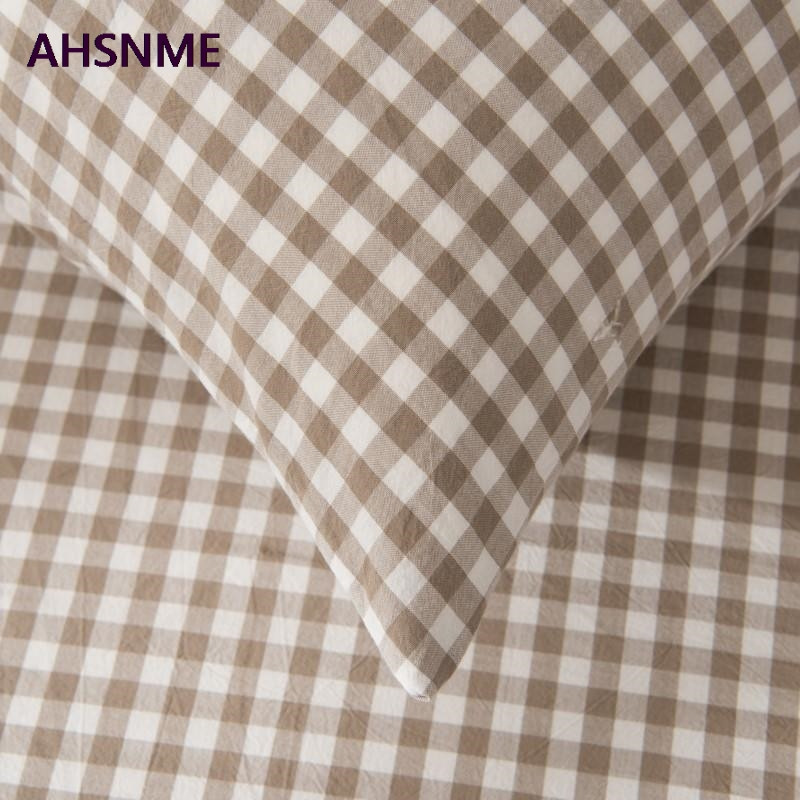 AHSNME Coffee Grid 100% pamut párnahuzat speciális ráncos kézműves Super Soft Summer Fall Simple Sleep párnahuzat 50x75cm