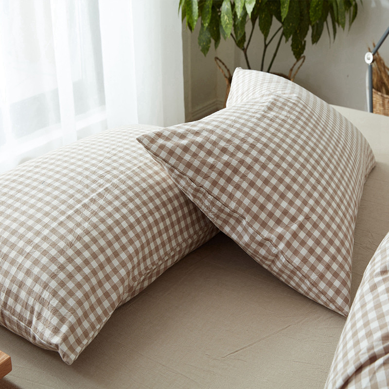 AHSNME Coffee Grid 100% pamut párnahuzat speciális ráncos kézműves Super Soft Summer Fall Simple Sleep párnahuzat 50x75cm