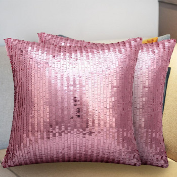 Блестящи калъфки за възглавници с пайети Едноцветни луксозни модни квадратни калъфки за дивани Домашна декоративна калъфка за възглавници
