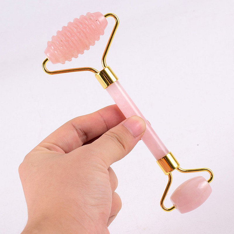 Face Lifting Massage Skin Eye Body Massager Natural Rose Quartz Roller Facial Jade Roller Stone Gua sha Scraper Beauty Care Tool