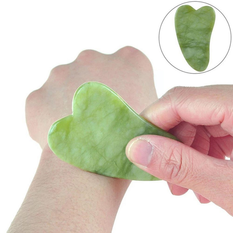 Arcmasszírozó arc Jade görgős masszírozáshoz Natural Gua Sha kaparó Szépségeszközök Roller Jade Microniddle masszírozó P0M6