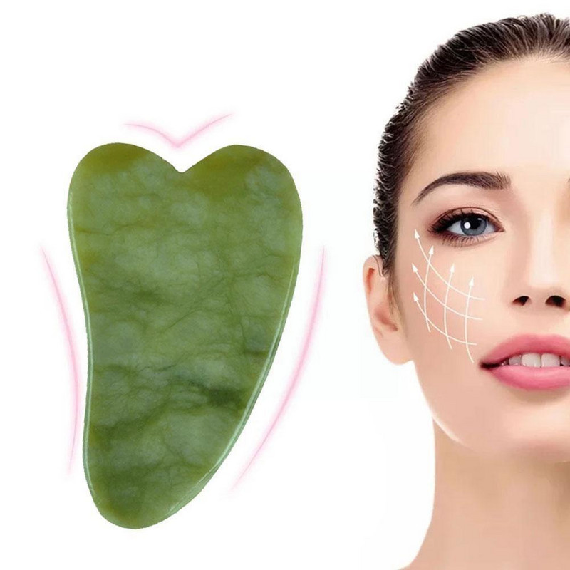 Arcmasszírozó arc Jade görgős masszírozáshoz Natural Gua Sha kaparó Szépségeszközök Roller Jade Microniddle masszírozó P0M6