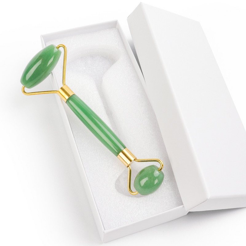 Rózsakvarc Jade Roller Gua Sha Archenger Természetes gua sha Mute Roller Bőrápoló Eszközök Masszírozó szemekhez Nyak Test Izom