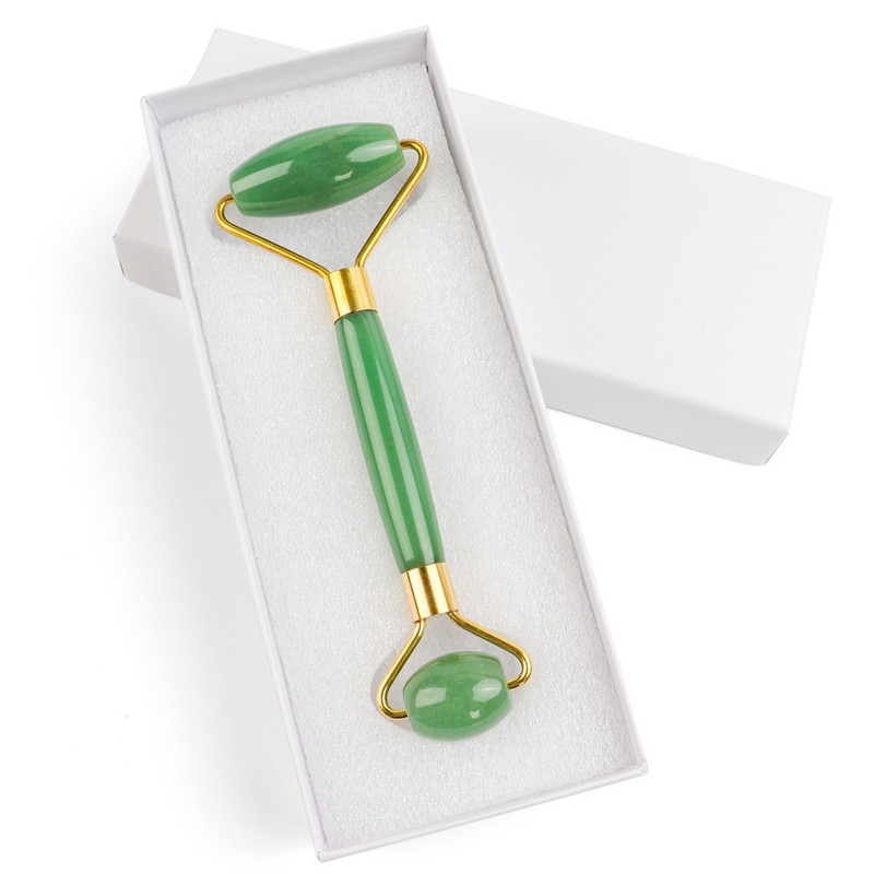 Rózsakvarc Jade Roller Gua Sha Archenger Természetes gua sha Mute Roller Bőrápoló Eszközök Masszírozó szemekhez Nyak Test Izom
