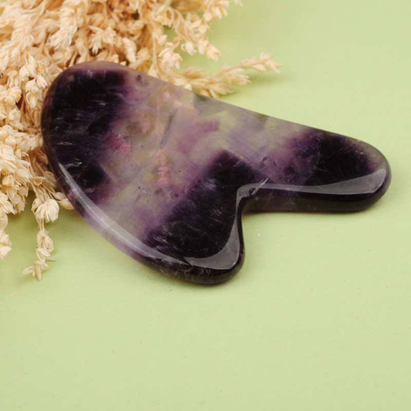 Amethyst Jade Roller Gua Sha Set Masaj de îngrijire a pielii pentru frumusețea feței Guasha Guasha Screper Facial Roller Masaj Slăbire corporală