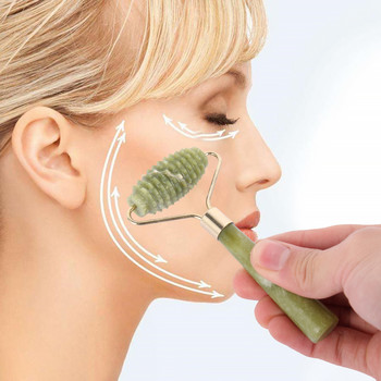 Jade Roller Stone Facial Massage Roller Инструмент за грижа за кожата за лице, очи, лице, шия Естествен масажор Beauty Slimming Jade Stone Roller