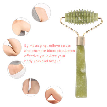 Jade Roller Stone Μασάζ προσώπου Roller Skincare Tool for Face Eye Face Neck Natural Massager Beauty Slimming Roller με πέτρες νεφρίτη