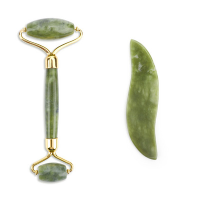 2db Xiuyu arcmasszírozó Jade Roller Gua Sha készlet Valódi természetes jade arcápoló görgő öregedésgátló arc szépség szett szemekre nyak testre