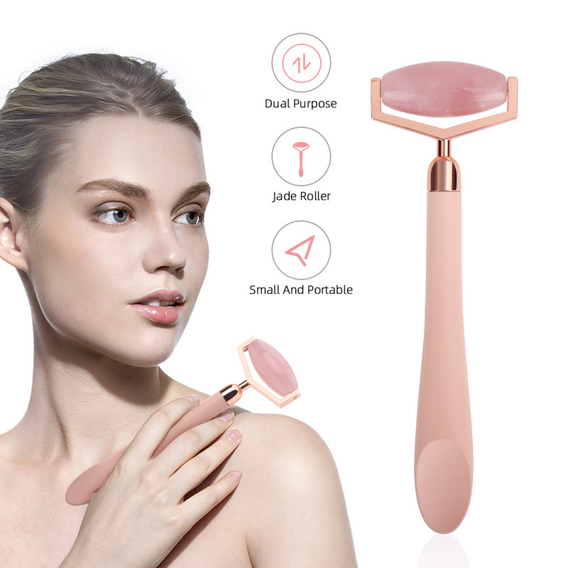 Gua Sha Jade Roller természetes kő Arc lift Arc Test szépség Egészség Bőrápoló eszköz Arcmasszírozó arcra Energy Beauty Bar