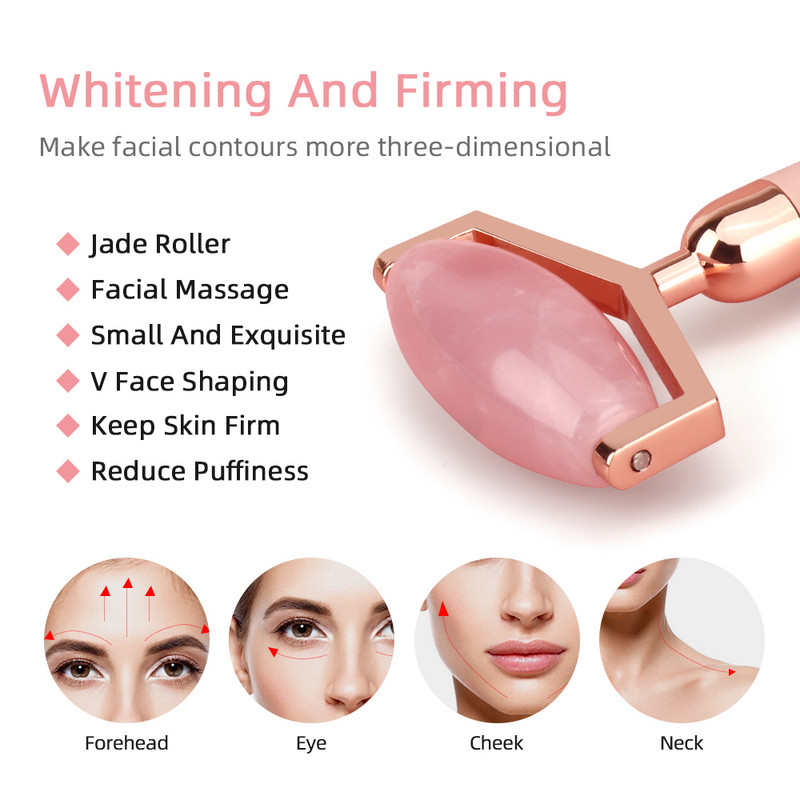 Gua Sha Jade Roller természetes kő Arc lift Arc Test szépség Egészség Bőrápoló eszköz Arcmasszírozó arcra Energy Beauty Bar