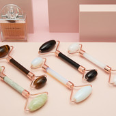 Natūralus nefrito ritininis masažuoklis, guašo grandiklis veidui, veido odos priežiūros priemonė Veido volelis kūno nugaros grožiui pakeliantis masažuoklio volelis