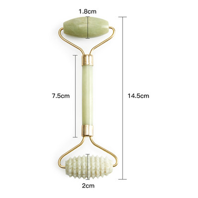 Natūralus nefrito ritininis masažuoklis, guašo grandiklis veidui, veido odos priežiūros priemonė Veido volelis kūno nugaros grožiui pakeliantis masažuoklio volelis