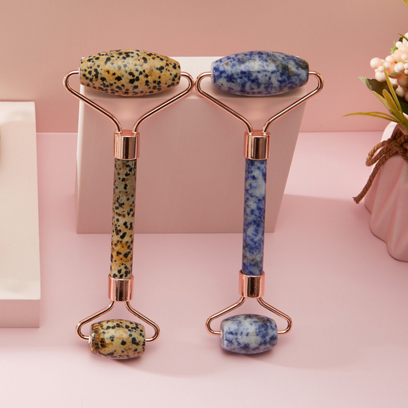 Natūralus nefrito ritininis masažuoklis, guašo grandiklis veidui, veido odos priežiūros priemonė Veido volelis kūno nugaros grožiui pakeliantis masažuoklio volelis