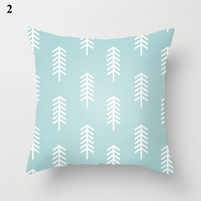 Világoskék absztrakt geometrikus párnahuzat zöld menta modern geometriájú boho párnák kerti kanapé párnahuzat nappaliba 45x45