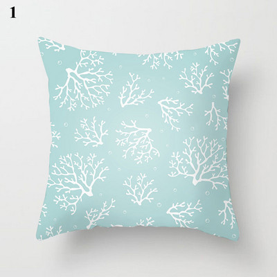 Világoskék absztrakt geometrikus párnahuzat zöld menta modern geometriájú boho párnák kerti kanapé párnahuzat nappaliba 45x45