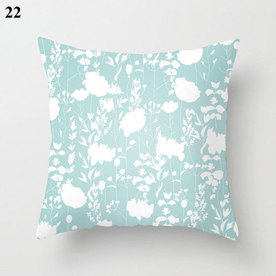 Világoskék absztrakt geometrikus párnahuzat zöld menta modern geometriájú boho párnák kerti kanapé párnahuzat nappaliba 45x45