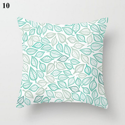 Világoskék absztrakt geometrikus párnahuzat zöld menta modern geometriájú boho párnák kerti kanapé párnahuzat nappaliba 45x45