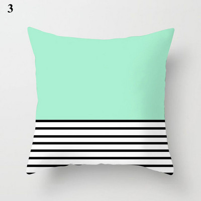 Világoskék absztrakt geometrikus párnahuzat zöld menta modern geometriájú boho párnák kerti kanapé párnahuzat nappaliba 45x45