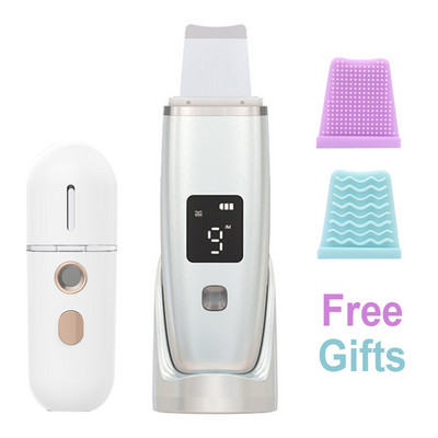 Ultrahangos bőrradír Arcradír 3 színű mitesszer eltávolító pórustisztító ultrahangos arctisztító elektromos peeling spatula