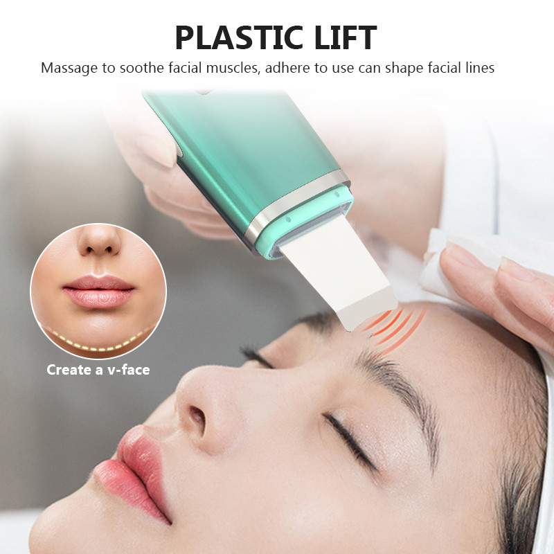 Ultrahangos bőrradír Arcradír 3 színű mitesszer eltávolító pórustisztító ultrahangos arctisztító elektromos peeling spatula