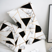 Prilagođena jastučnica Jastučnica 50x70 50x75 50x80 70x70 Ukrasna jastučnica Posteljina od crnog mramora za vjenčanje Drop Shipping