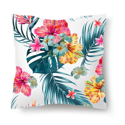 Jastučnica s tropskim biljkama Prilagodljive kratke plišane jastučnice Jastučnica za automobil od kože breskve, navlaka za krevet