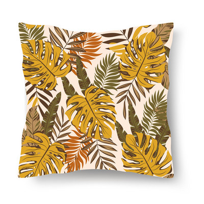 Jastučnica s tropskim biljkama Prilagodljive kratke plišane jastučnice Jastučnica za automobil od kože breskve, navlaka za krevet